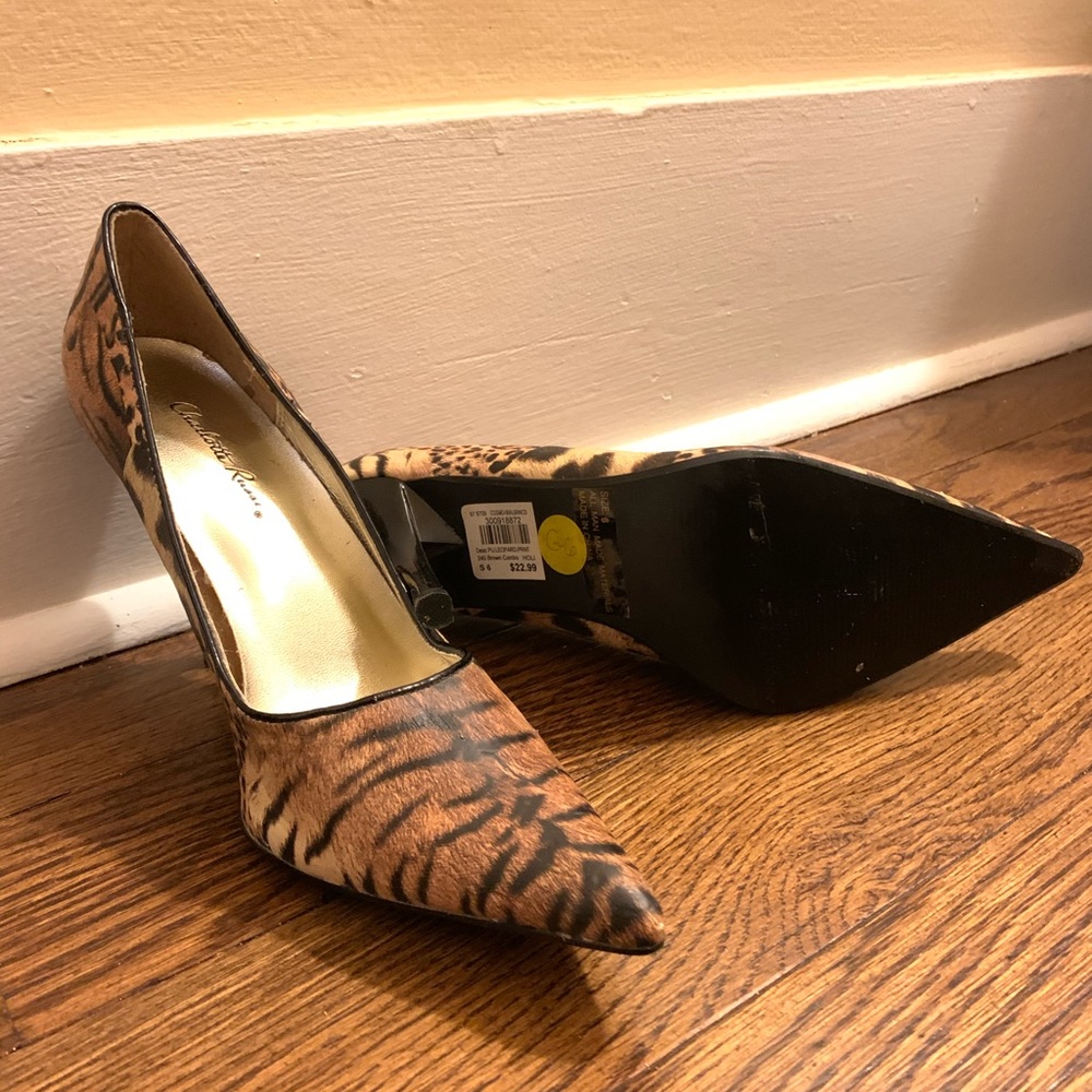 Tiger stripes/cheetah print heels
